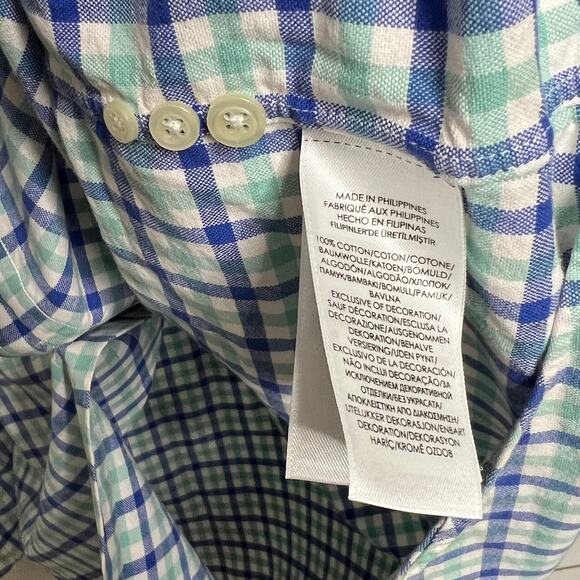 Ralph Lauren Blue White Plaid Button Down Size 4X Tall - Picture 4 of 8